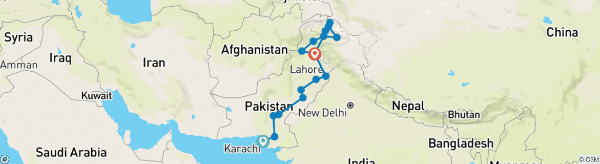 Map of Pakistan In Depth Exploratory Tour