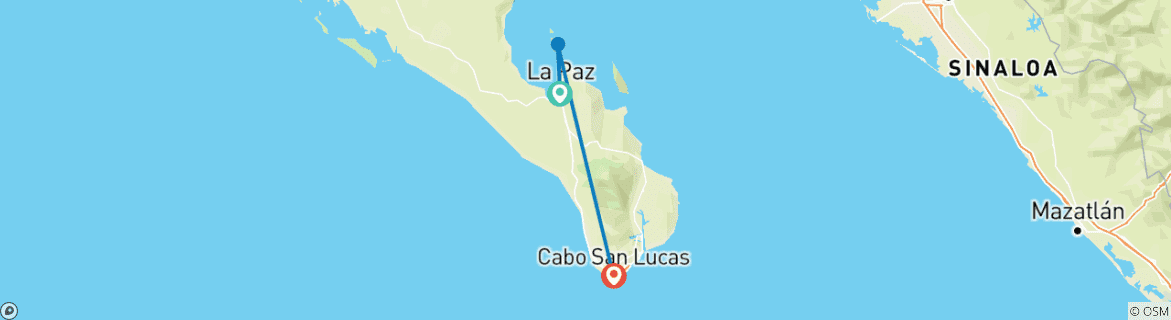 Carte du circuit Les merveilles des baleines de Baja et les escapades à La Paz - 6 jours/5 nuits