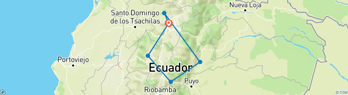 Map of Enchanted Ecuador: Rainforest, Andes, and Culture 9D/8N