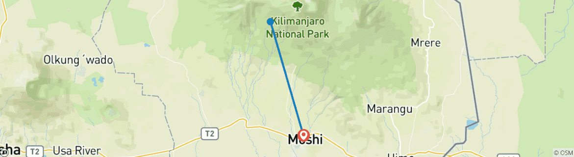 Image d'une carte montrant l'itinéraire du circuit