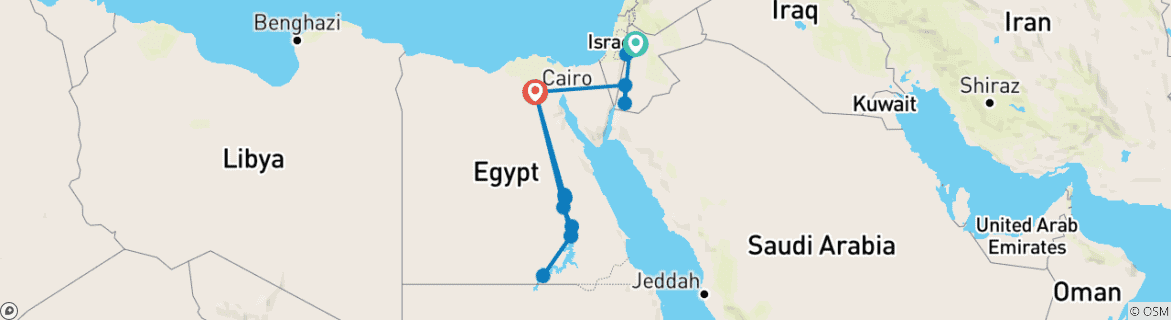 Map of Desert Kingdoms & Nile Treasures Expedition