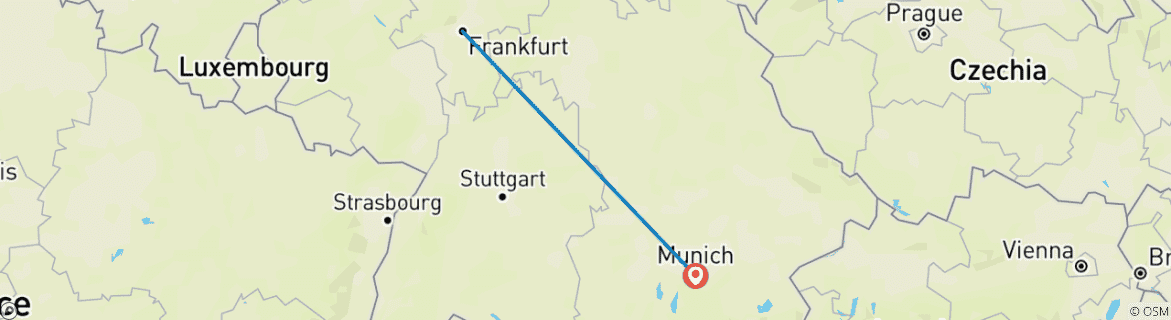 Map of Germany in a week - Covering Frankfurt and Munich