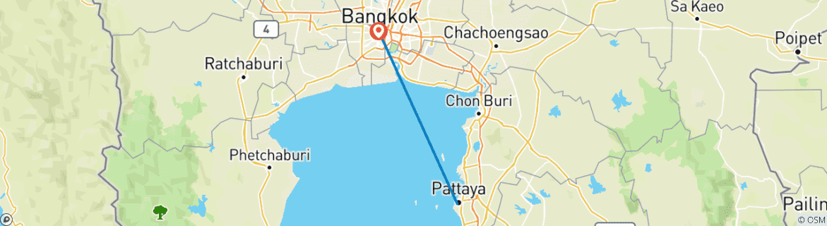 Foto van een kaart met de route van de rondreis