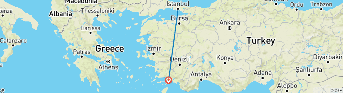 Karte von Wunder von Istanbul & Marmaris - 7 Tage