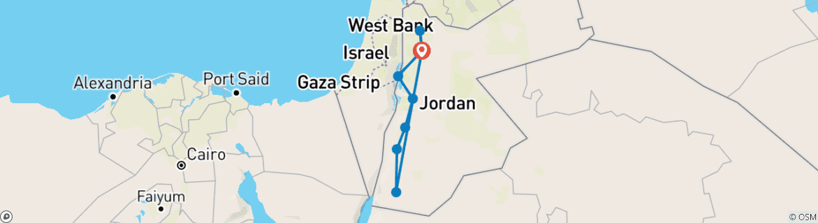 Carte du circuit La Jordanie essentielle