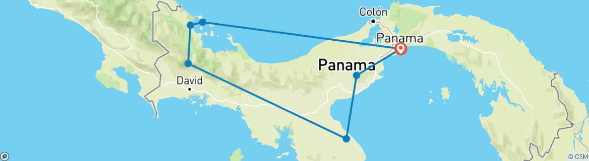 Map of Best of Panama mit Badeverlängerung