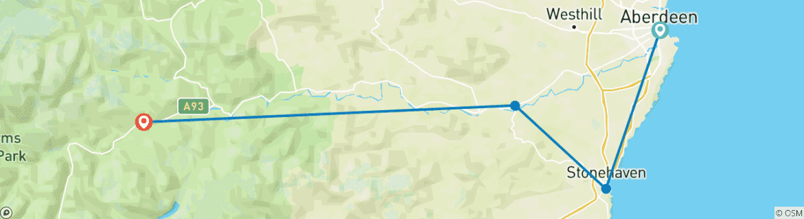 Image d'une carte montrant l'itinéraire du circuit