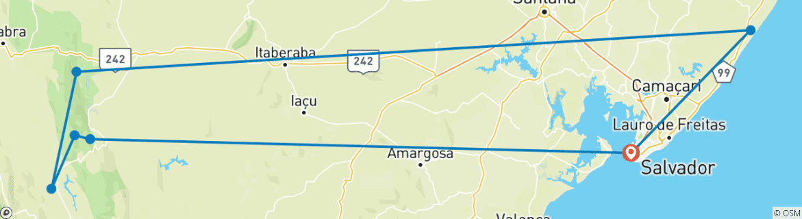 Carte du circuit À la découverte de Bahia
