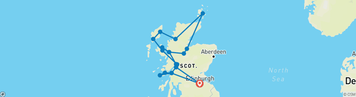 Map of Scottish Islands Grand Tour - 14 days