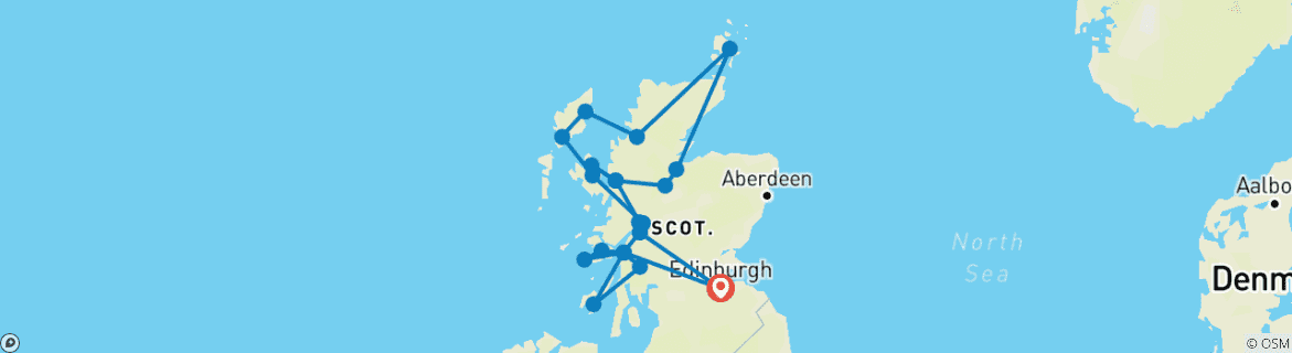 Map of Scottish Islands Encompassed - 17 days