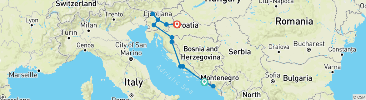 Map of Croatia & Slovenia