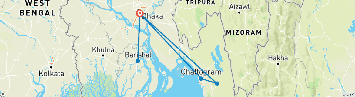 Imagen de un mapa que muestra la ruta del circuito