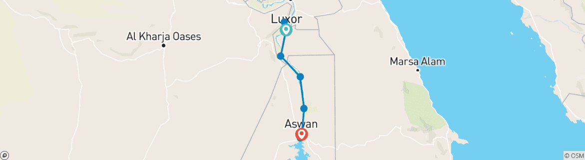 Image d'une carte montrant l'itinéraire du circuit