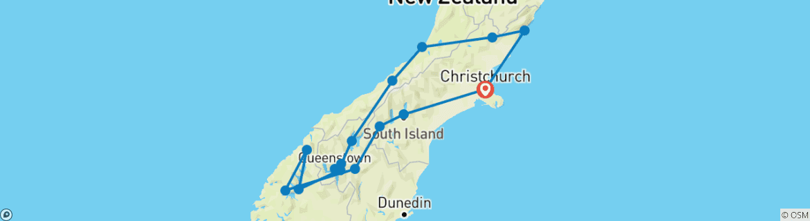 Map of Delve Deep: New Zealand South Island