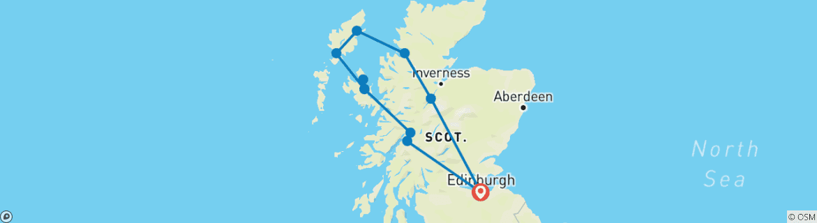 Map of Outer Hebrides & Skye Explorer - 6 days