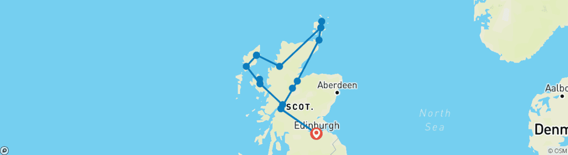 Mapa de Extremo Norte de Escocia - 10 días