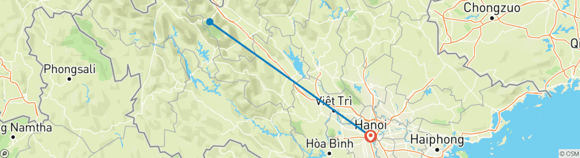 Foto van een kaart met de route van de rondreis