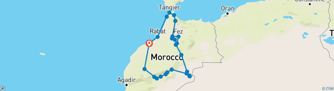Imagen de un mapa que muestra la ruta del circuito