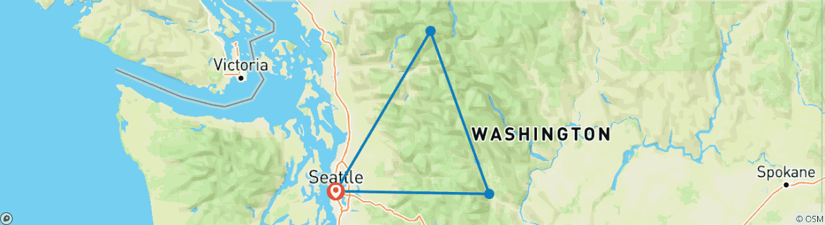 Image d'une carte montrant l'itinéraire du circuit