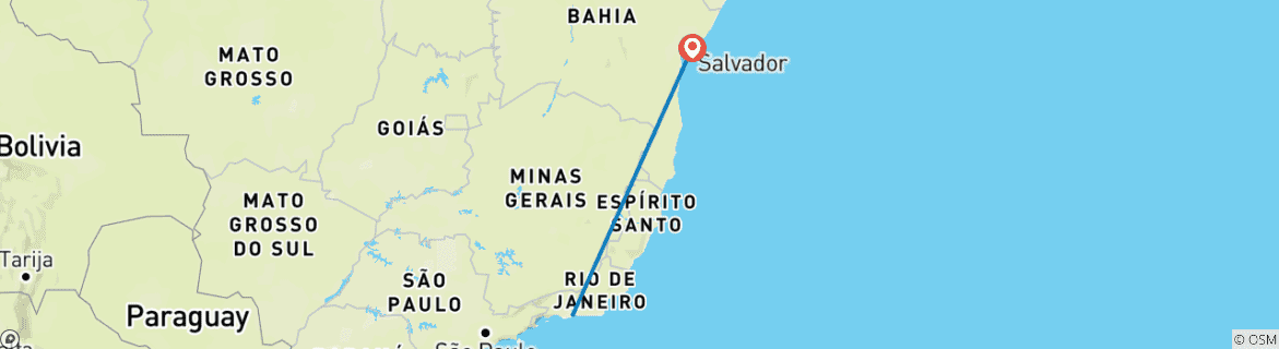 Map of Rio de Janeiro & Salvador Cultural Experience