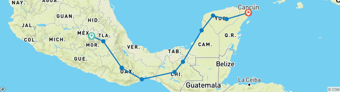 Map of A Mexican Adventure