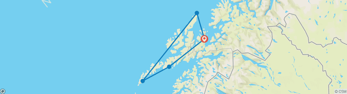 Carte du circuit Îles Lofoten - vol et route