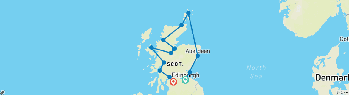 Image d'une carte montrant l'itinéraire du circuit