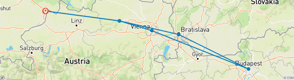 Carte du circuit Classique du Danube