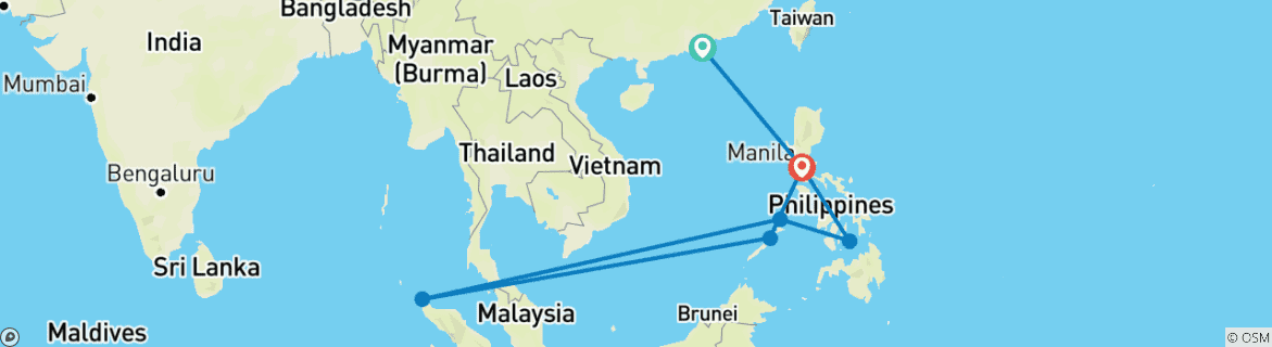 Mapa de Escala en Hong Kong y Exploración de Islas en Filipinas