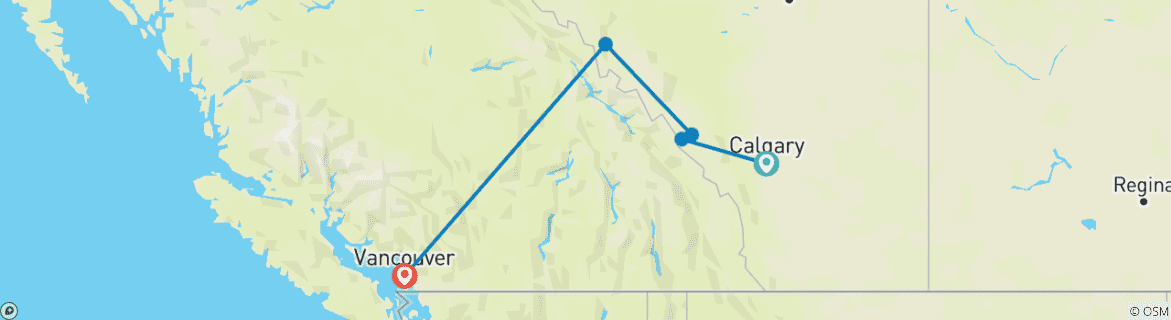 Map of Festive Wonders  Calgary → Victoria (2025)