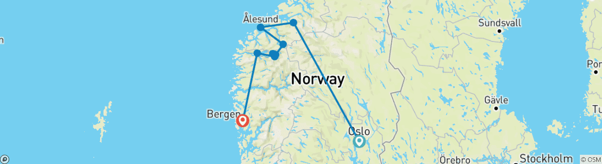 Map of Flavours of Norway