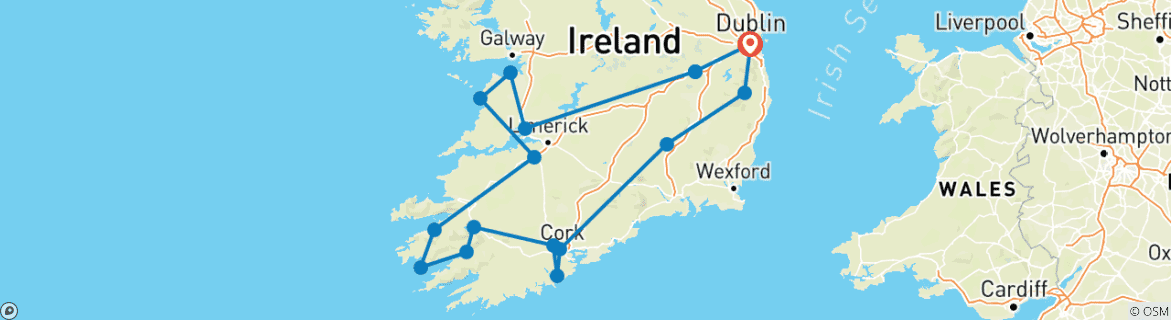 Map of Irish Supreme - 9 Days/8 Nights