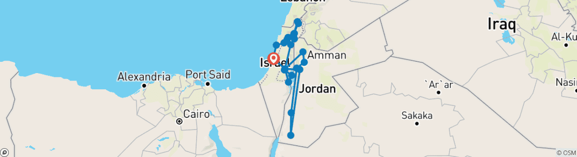 Map of Heritage of the Holyland & Jordan