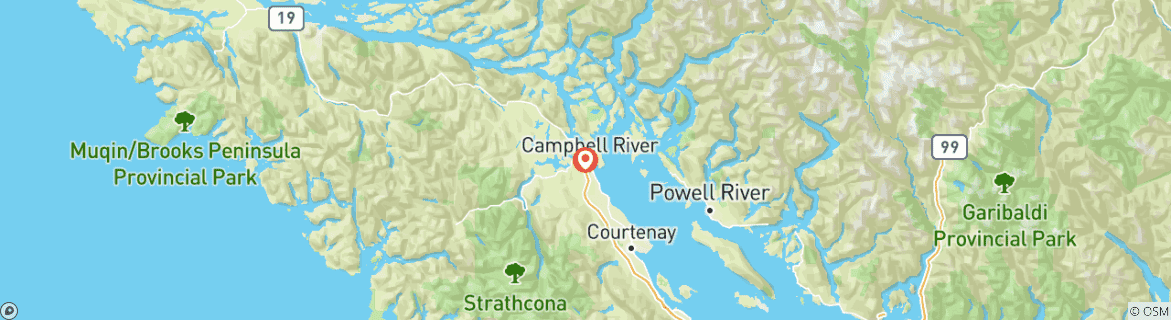 Map of Knight Inlet Lodge (2 nights)