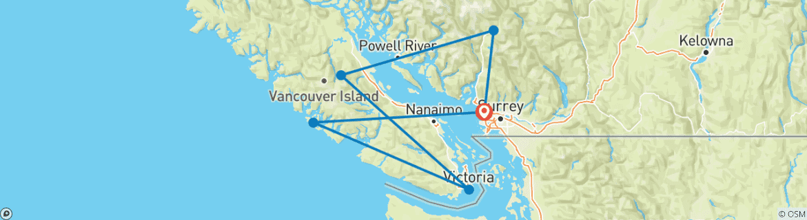 Karte von Baren, Wale & Vancouver Island