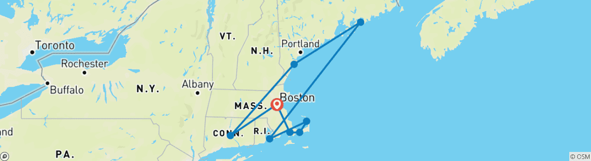 Map of Classic New England