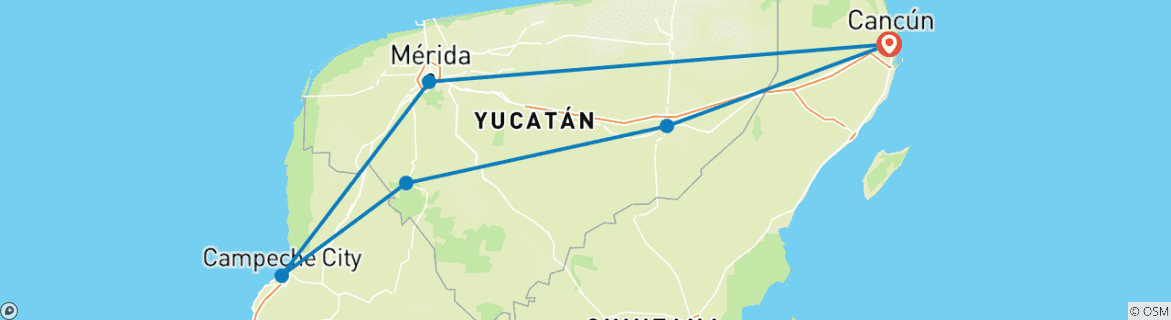 Map of Experience Yucatan in a different way