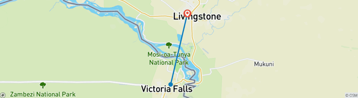 Map of Discover Victoria Falls - Royal Livingstone by Anantara