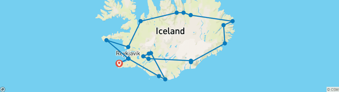 Karte von Island erleben - entspannt oder aktiv