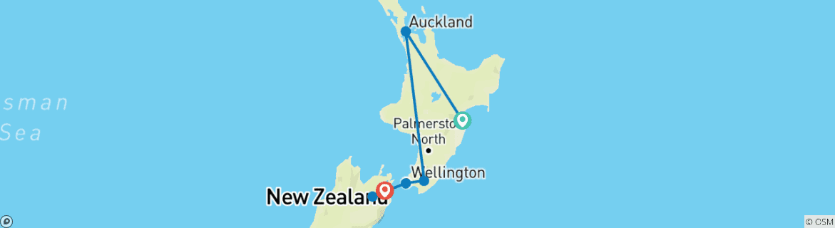 Map of New Zealand Wine Trail