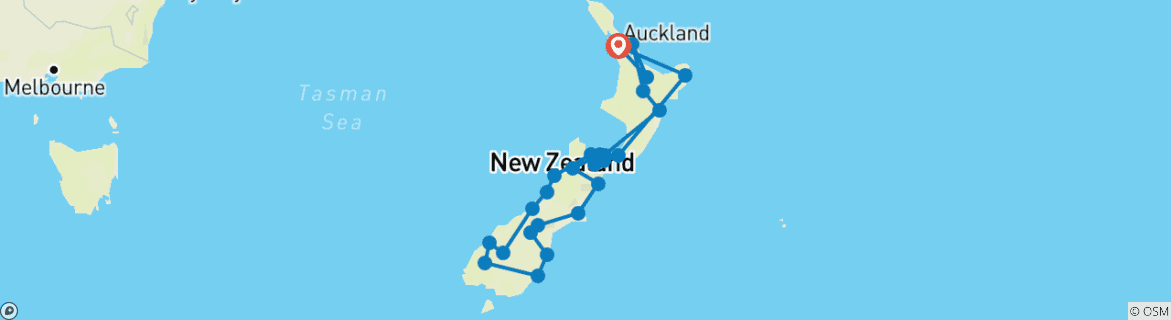 Map of Classic New Zealand Round Trip