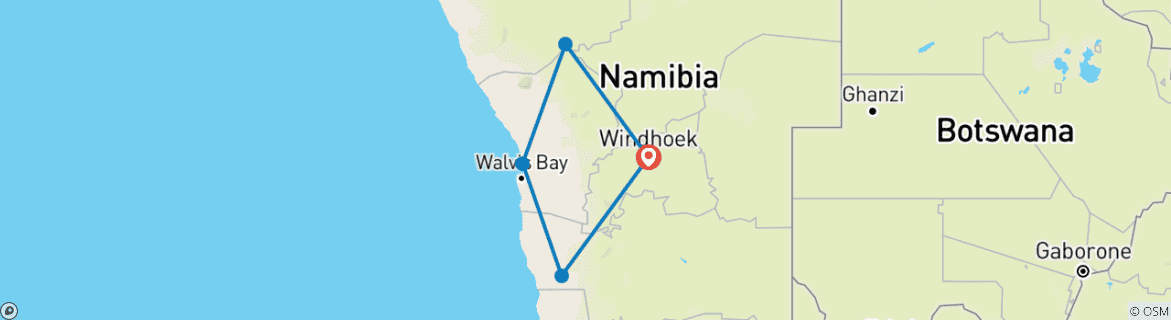 Map of Namibia Classic Standard