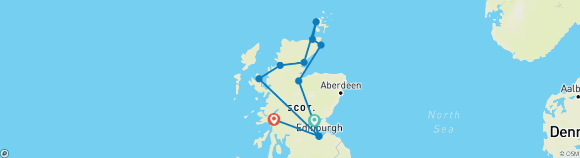 Map of North Coast 500 - Scotland's Route 66 (12 nights)