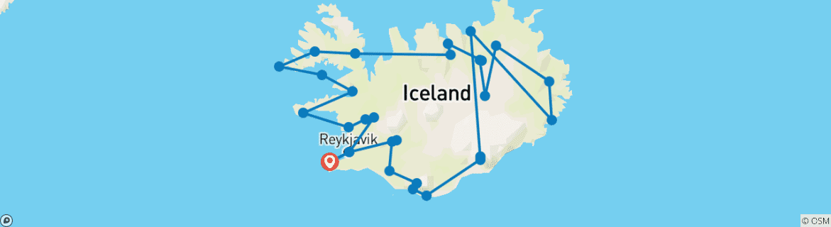 Map of The grand tour of Iceland