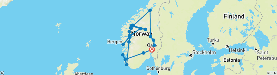 Karte von Norwegen entspannt erleben