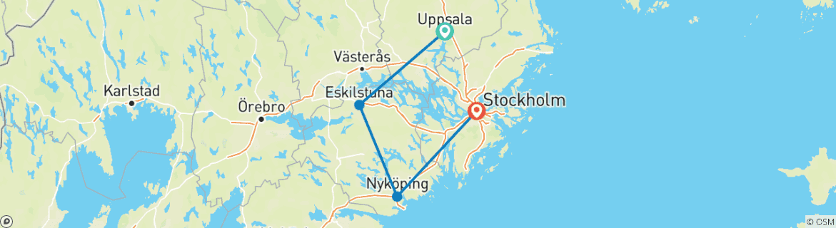 Map of Highlights around Stockholm