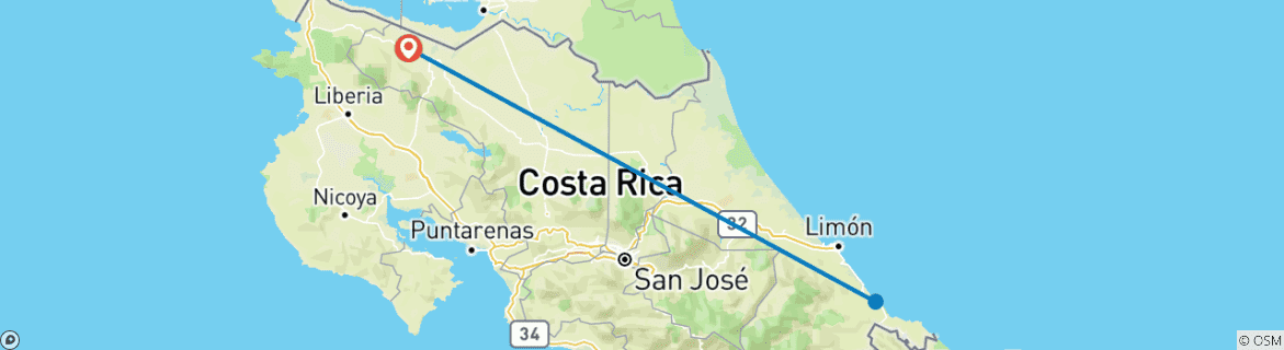 Carte du circuit Parc national de Cahuita