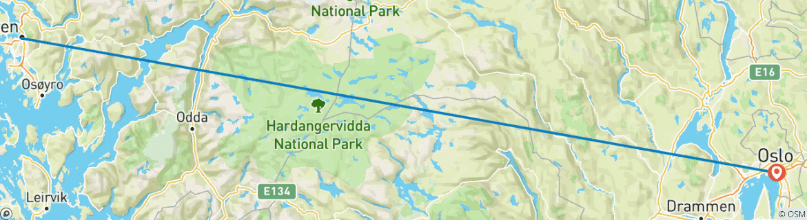 Map of Departure package Havila Voyages