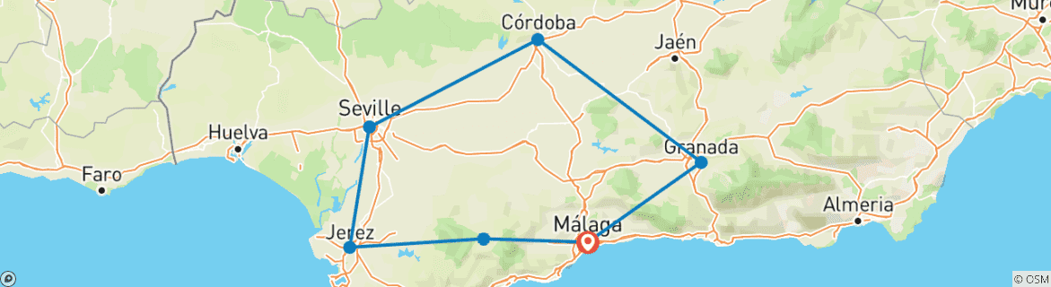 Map of Andalusia's highlights