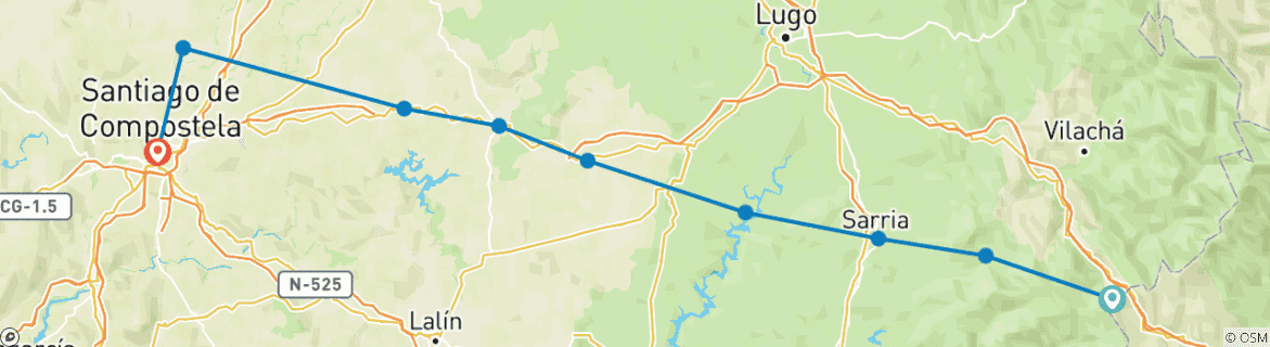 Map of Hiking on the Way of St. James - The French route intensively